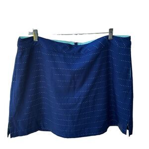 LADY HAGEN Blue Eyelet Turquoise Lined Golf Skort Size 16 NWT